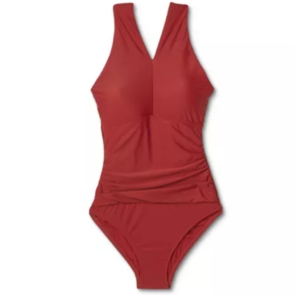 NEW Kona Sol's Burgundy Halter One-piece Swimsuit - Picture 1 of 5